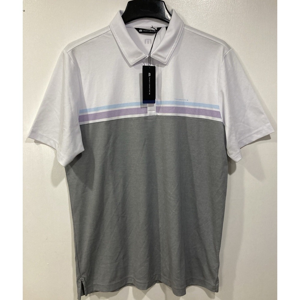 Men's‎ Travis Mathew First Timer Golf Polo Shirt 1MAA397 2XL White Gray NEW